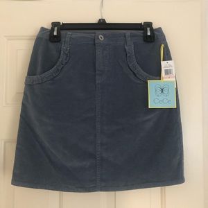 CeCe Blue Corduroy Skirt 0